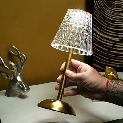 Crystal Diamond Metal Table Lamp