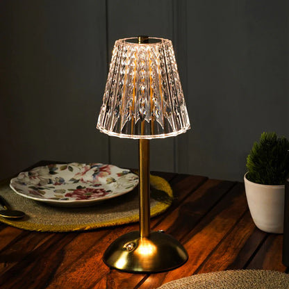 Crystal Diamond Metal Table Lamp